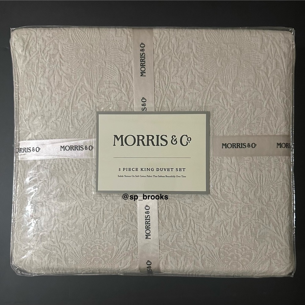 🎁MORRIS & Co Cotton King Duvet Set - Subtle Textured 3 Piece Set
